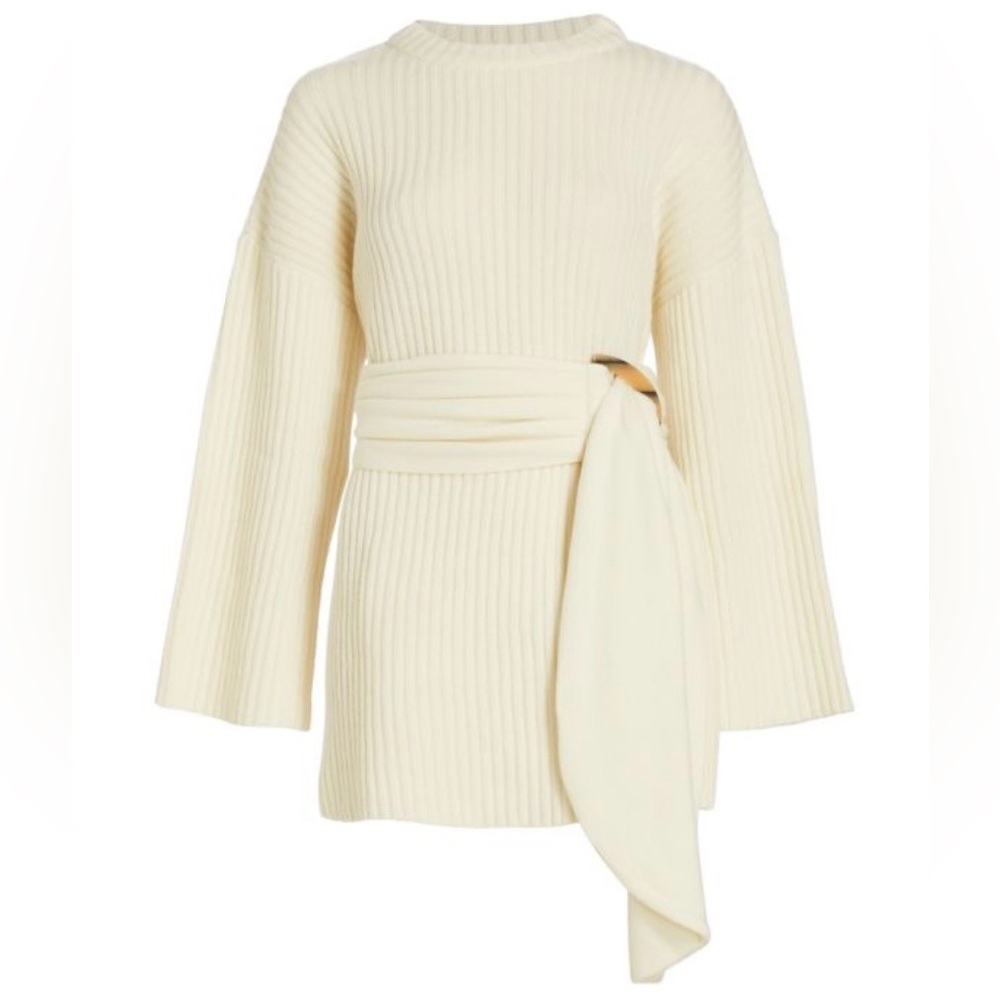 PIECE OF WHITE
Caitlin Belted Knit Mini Dress